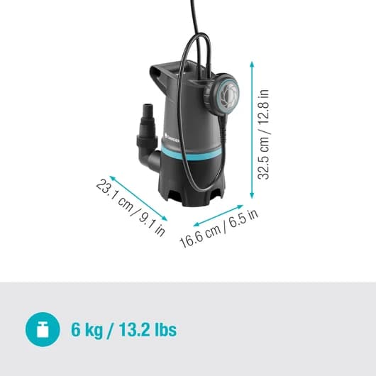 Gardena 20000 BASIC 550W 20000 l/h 9017-47 Dränkbar smutsvattenpump