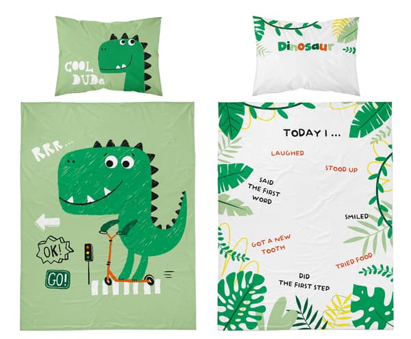 Detexpol bambuängkläder till Dino T-rex spjälsäng 90x120