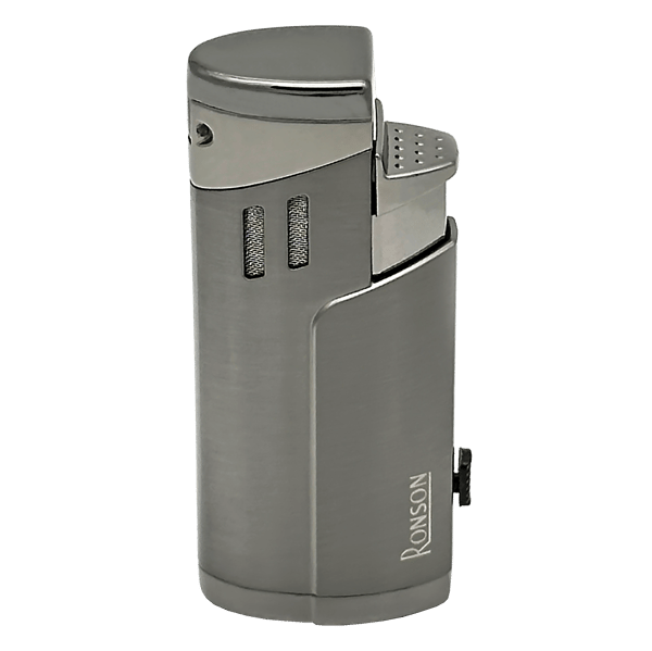 Ronson Cyclon GUN Metal 3 JET Lighter med Cigarpuncher
