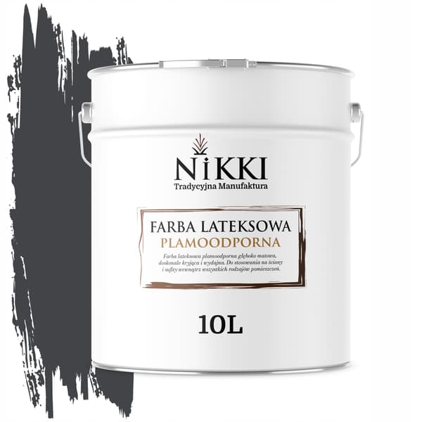 Latexvægmaling pletresistent sort H0907 10L dyb mat