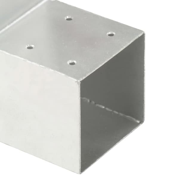vidaXL L-formet stolpeforbindelse, galvaniseret metal, 71x71 mm