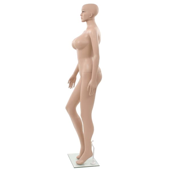 vidaXL Damskyltdocka med glasbas, beige, 180 cm