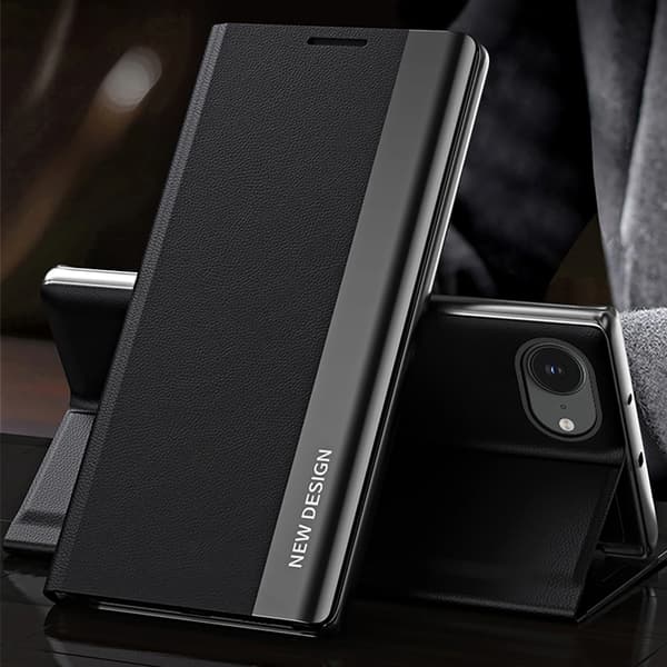 Sleep Case Pro til iPhone 16e med Flip og Stand - Sort