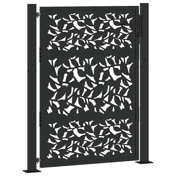 vidaXL havelåge sort 105x130 cm stålbladmønster