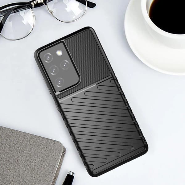 Thunder Case Samsung Galaxy S23 Ultra silikonisuojus, sininen