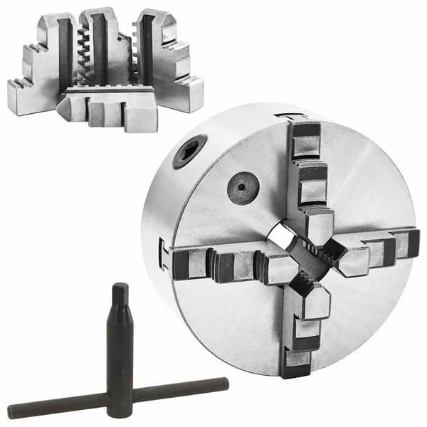 vidaXL Självcentrerande svarvchuck, 4 käftar, 160 mm, stål