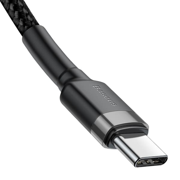 Baseus Cafule PD 2.0, QC 3.0, 60W USB-C - USB-C PD -kaapeli, 2m (musta-harmaa)