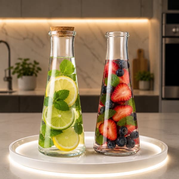 5x Londonflaskor 350ml glaskaraffer för juice, alkohol, olja, vatten, present