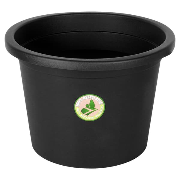 Trädgårdskruka plast svart rund 39 cm