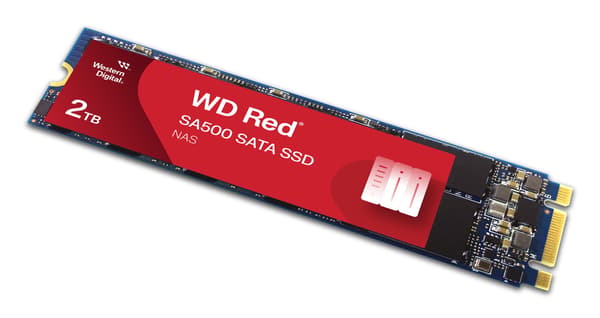 WD Red 2TB M.2 SATA SSD-levy, musta