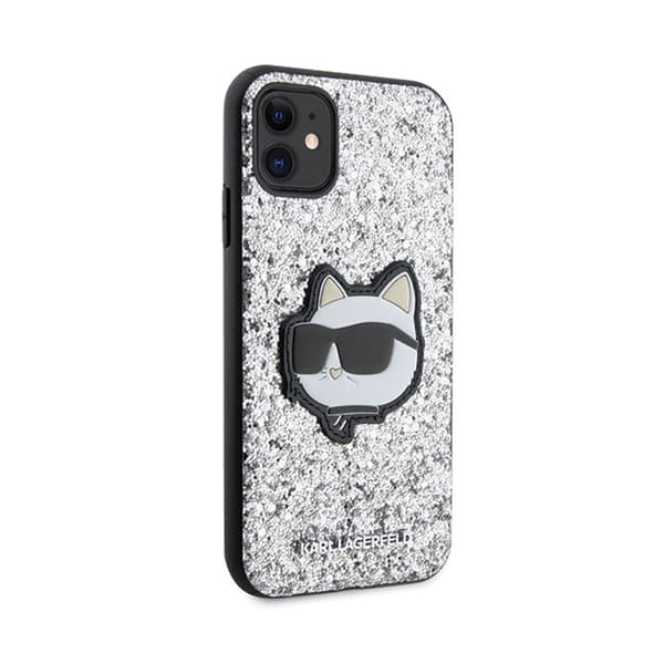 Karl Lagerfeld NFT Glitter Choupette Patch - iPhone 11 cover (sølv)
