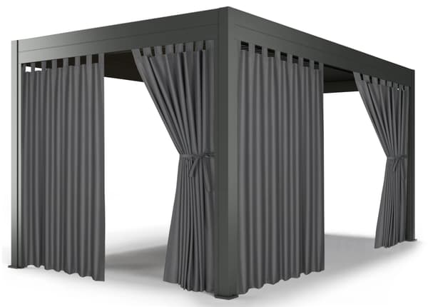 Vedenpitävä puutarha- ja terassiverho 155x230 harmaa