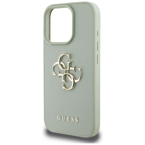Guess Grained Big 4G Logo Small Classic Logo - Etui til iPhone 16 Pro (grøn)