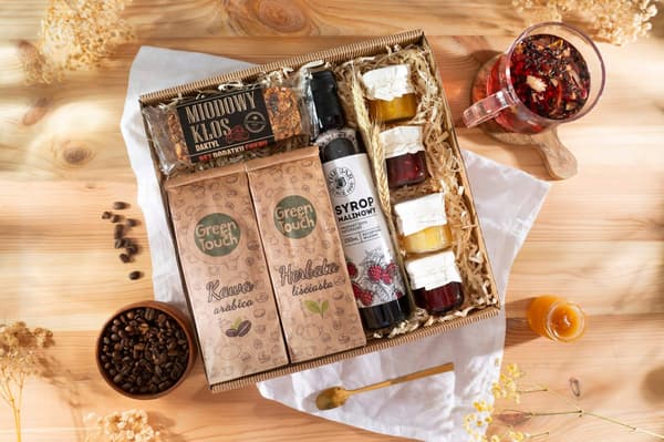 Presentkorg Gåva Sett Te Kaffe Sirap Sylt Bar Polsk