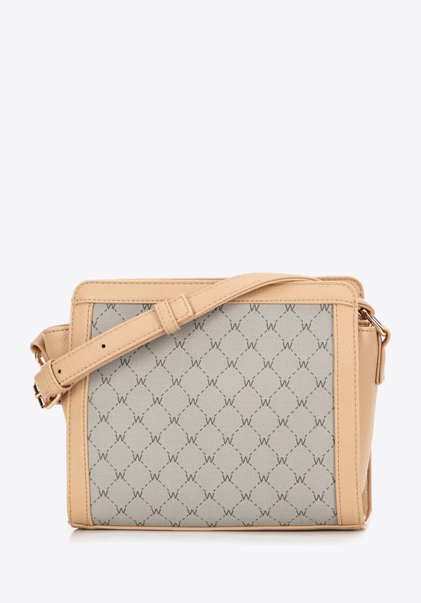 Wittchen Dam crossbody-väska i monogram beige, ekoläder