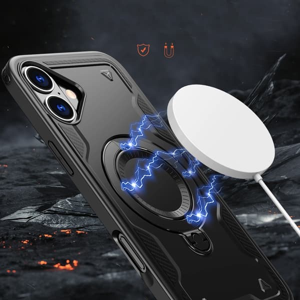 Hybrid Armor Trendy Cover med MagSafe til iPhone 16 Plus - Sort