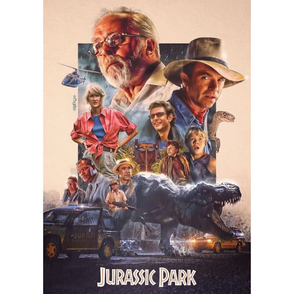 Målning med siffror med ram Jurassic Park 40x50 cm