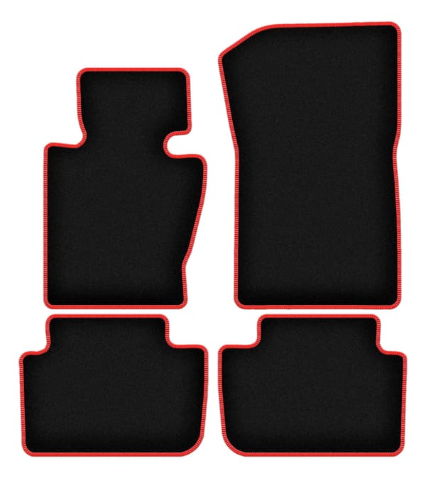 Velour gulvmåtter med rød kant til: BMW X3 E83 SUV (2003-2010)