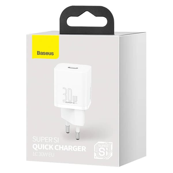 Baseus Super Si Hurtigoplader 1C 30W Vægoplader (Hvid)