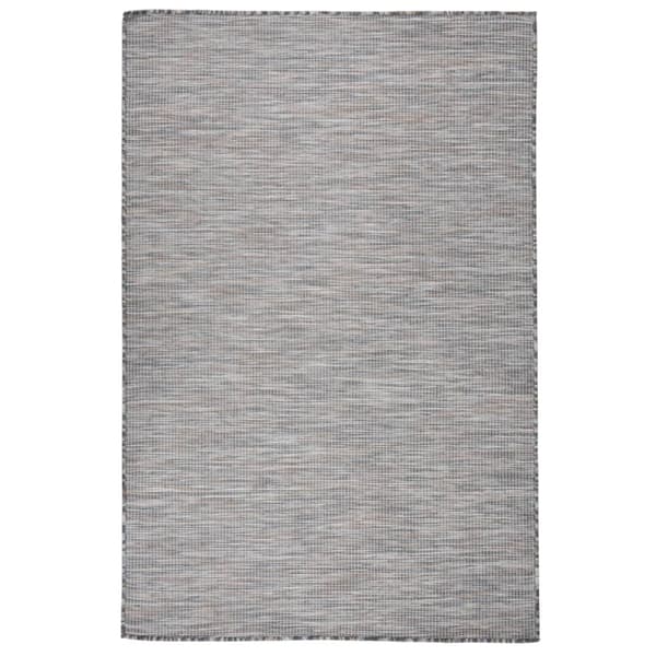 vidaXL Ulkomatto litteä kudottu 120x170cm ruskea ja sininen