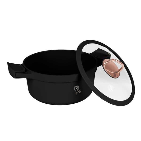 TITANIUMPOTTE 24 cm BERLINGER HAUS BH-1457 SORT ROSA