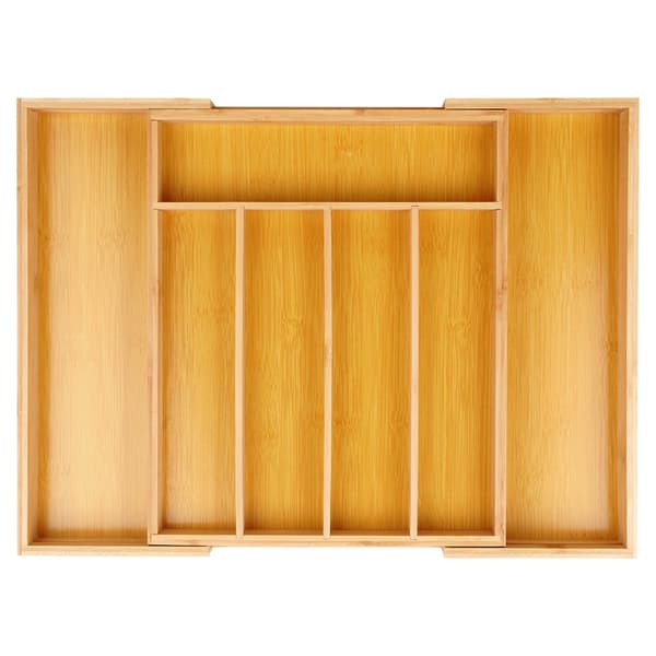 Utdragbar bambu besticksinsats för låda 28-45x33,5 cm