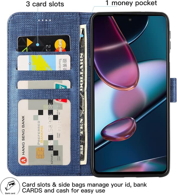 MOTOROLA EDGE 30 PRO ETUI GRÅT STOFKLAP