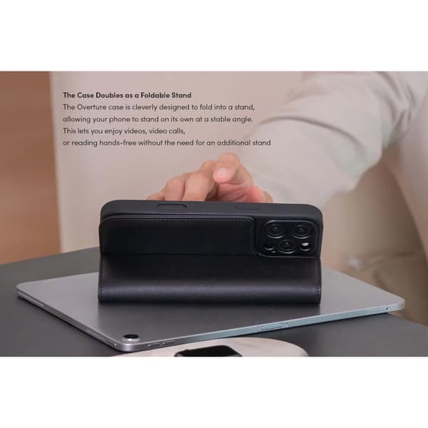 Moshi Overture MagSafe - 3-i-1 lædercover til iPhone 16 Pro (karamelbrun)