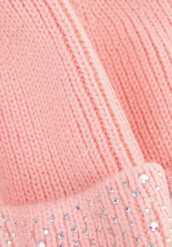 Wittchen dame vinterhat i lyserød akryl med zirkoner