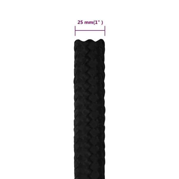 vidaXL Arbetsrep, Svart, 25 mm, 50 m, Polyester