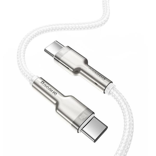 Baseus Cafule USB-C - USB-C -kaapeli, 100W, 1m (valkoinen)