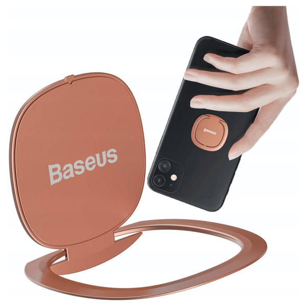 Baseus Usynlig ringholder til telefon (lyserød)