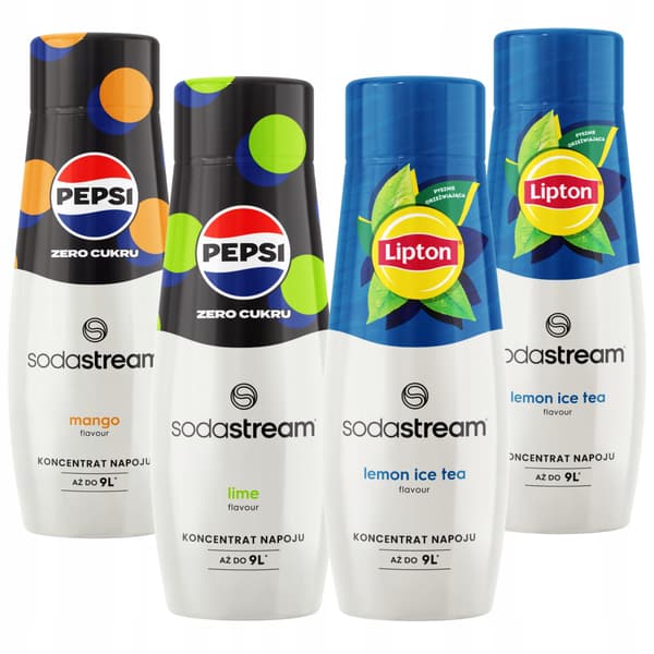 Sodastream-siirapit 2x Jäätee Sitruuna + PepsiMax Mango + PepsiMax Lime