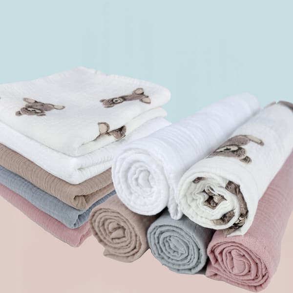 Plumeri Muslin Bleer Sæt med 5 Farver 70x70 cm