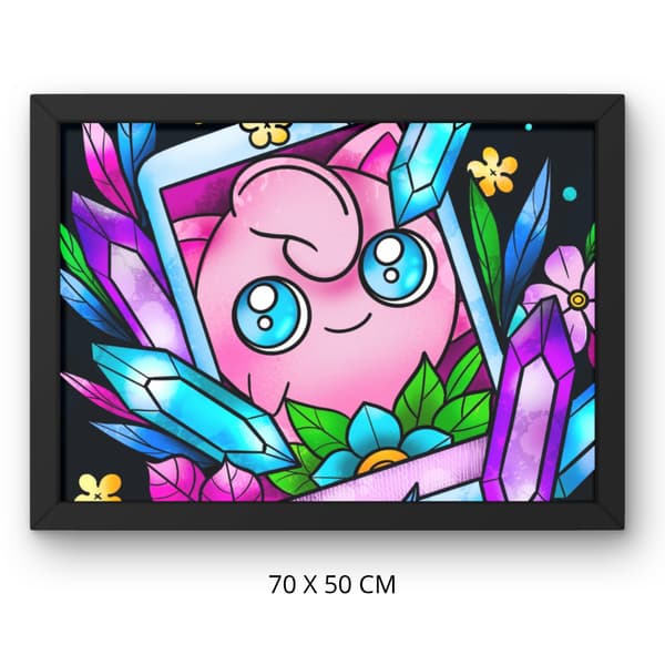 Pokémon Jigglypuff målarbild efter nummer med ram 70x50 cm
