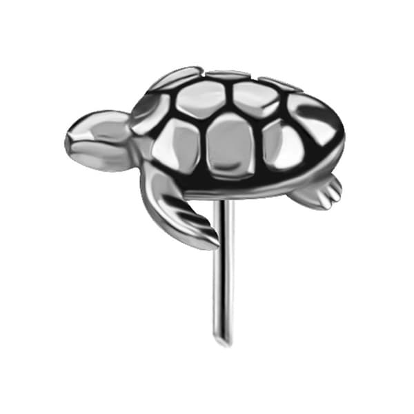 Indstiksmøtrik - skildpadde - sølv - PI-033