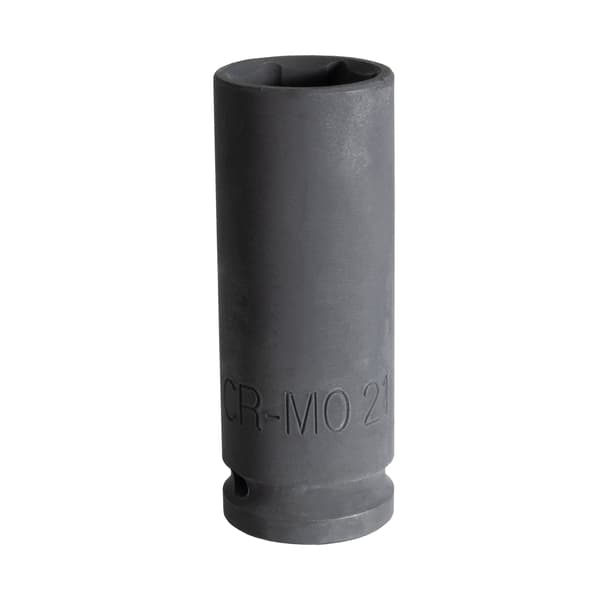 Slagtop sort 1/2" lang 6-kant 21 mm