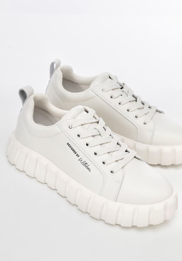 Wittchen Kvinders Læder Høj Platform Sneakers Off-White Off-White Ægte Læder