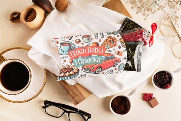 Gave til Bedsteforældredag te kaffe chokolade boks