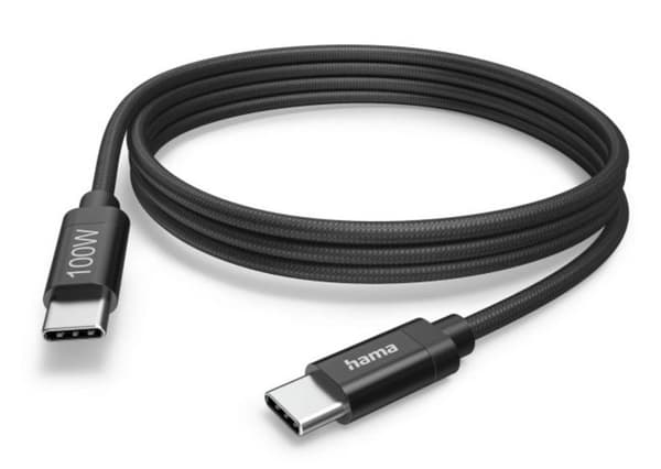HAMA USB-C -kaapeli - 100W nailon 3 m musta