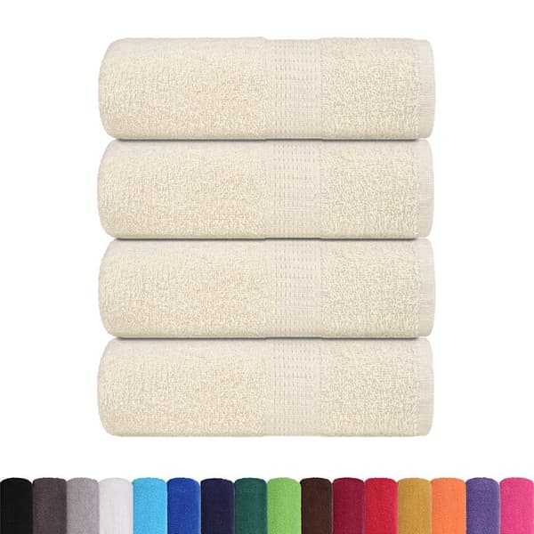 vidaXL Handdukar, 4 st, Creme, 30x30 cm, 100% bomull