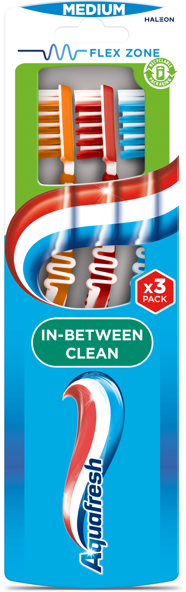 247797 AQUAFRESH 3-pak MELLEM RENS MEDIUM TANDBØRSTE