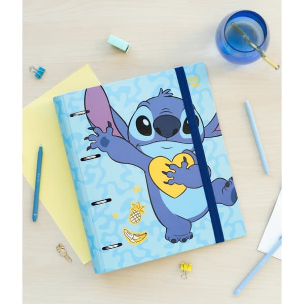 Disney Stitch - A4-mappe fra Tropical-kollektionen (4 ringe, elastik)