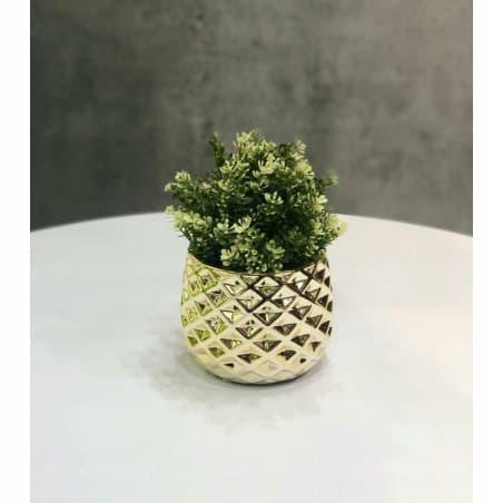 Keramisk blomkruka 14 cm guld