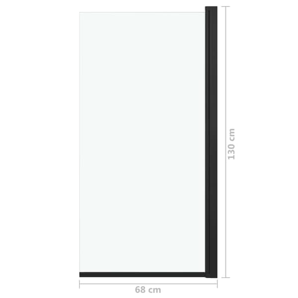 vidaXL Duschvägg, ESG, 68x130 cm, Svart