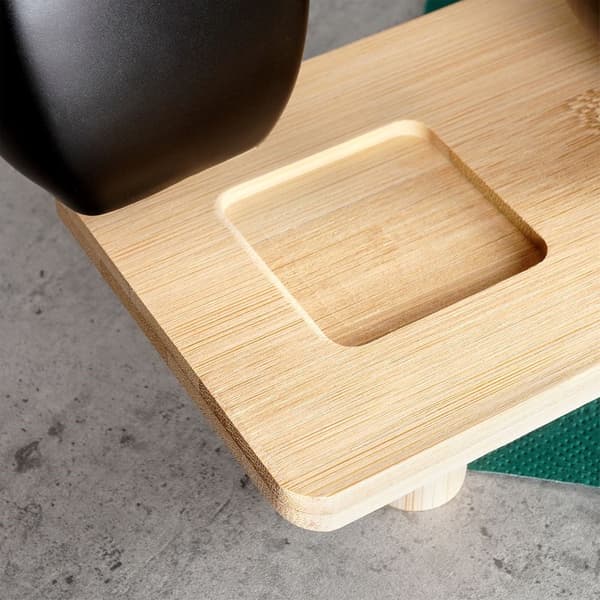 Keramiske snackskåle sorte på en bakke 50 cm 7 stk.