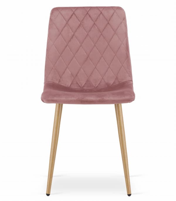 TURIN-tuoli - pinkki sametti / puunväriset jalat x 2