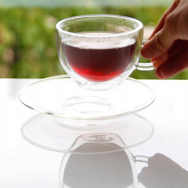 KAFFETEKOPPAR 2 DELAR MED STÄLL TERMOGLAS 250 ml