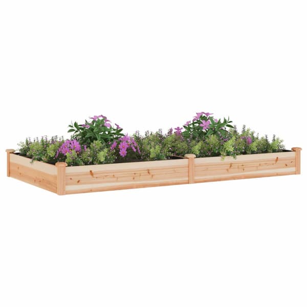 vidaXL Upphöjd rabatt med foder 240x120x25 cm gran