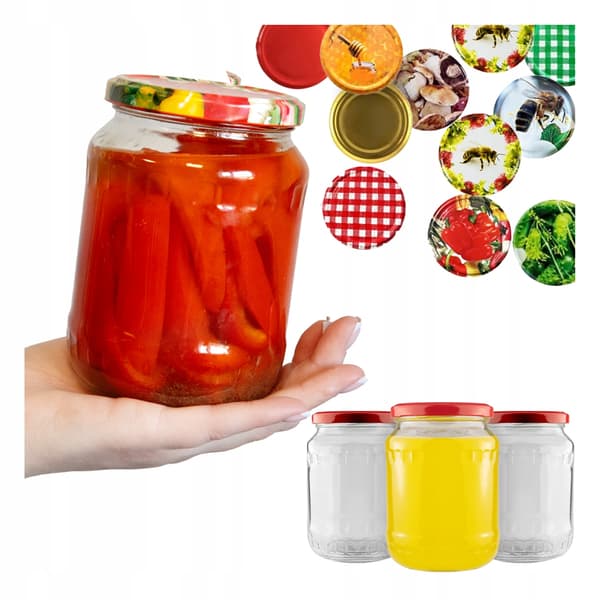 48x glasburkar 720 ml burk för gurkor, svamp, sylt, honung, konserver